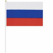 Флаг России ручной 30х45 СМ без герба, с флагштоком, BRAUBERG/STAFF, 550182