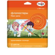 Фломастеры Гамма «Оранжевое солнце», 15цв.(5 обычных + 5 пастельных + 5 неоновых цветов), 15шт., смываемые, картон. упаковка, европодвес