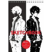 СКЕТЧБУК BLACK & WHITE А5, 20 Л.,160 Г/М2, МЕТАЛЛ.КАРТОН, ЧЕРНАЯ И БЕЛАЯ БУМАГА, ТВЕРДАЯ ПОДЛОЖКА, СПИРАЛЬ СВЕРХУ