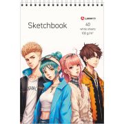 СКЕТЧБУК ДРУЗЬЯ, А5, 40 Л.,100 Г/М2, ОБЛОЖКА - СОФТ ТАЧ, ТВЕРДАЯ ПОДЛОЖКА, СПИРАЛЬ СВЕРХУ