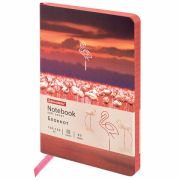 Блокнот МАЛЫЙ ФОРМАТ (100х150 мм) А6, BRAUBERG VISTA «Flamingo», под кожу, гибкий, тиснение фольга,
