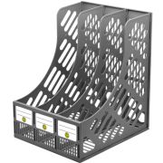 Лоток для бумаг вертикальный DOLCE COSTO 3 секции серый