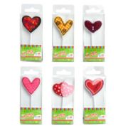 Свеча для торта на пике «Сердце» в ассорт