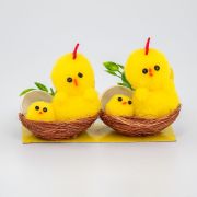 Курочка с цыпленком пушистые в гнезде, 11*5см (2 шт./уп.)