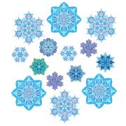 Комплект новогодних снежинок (в комплекте 8 видов снежинок)