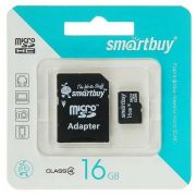 Карта памяти 16G Smart buy Micro SD + (адаптер SD) Class 10