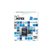 Карта памяти 02G Mirex Micro SD + (адаптер SD) Class 4