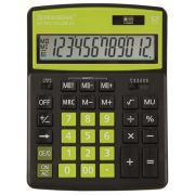 Калькулятор настольный BRAUBERG EXTRA COLOR-12-BKBU (206Х155мм), 12 разряд, ЧЕРНО-САЛАТОВЫЙ, 250477
