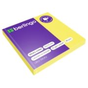 Самоклеящийся блок Berlingo «Ultra Sticky», 75*75мм, 80л., желтый неон