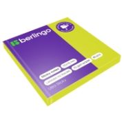 Самоклеящийся блок Berlingo «Ultra Sticky», 75*75мм, 80л., зеленый неон