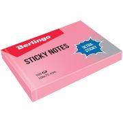 Самоклеящийся блок Berlingo «Ultra Sticky», 100*75мм, 100л, пастель, розовый