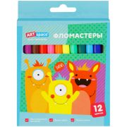 Фломастеры ArtSpace «Монстрики», 12цв., смываемые, картон, европодвес