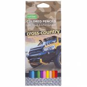 Карандаши цветные «ECO» 12 цв.- Cross country- заточен. в карт. короб. с европодвесом