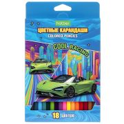 Карандаши цветные «ECO» 18 цв. COOL RACING заточен. в карт. короб. с европодвесом