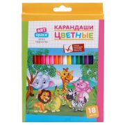 ArtSpace Карандаши цветные «Зверята» 18цв., заточен.
