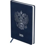 Ежедневник датированный 2025г, А5, 17бл., твердый переплет, кожзам, BG «Орел», синий DdA5 61051