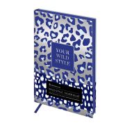 Ежедневник недатированный, А5, 136л., кожзам, Greenwich Line «Vision. Wild style. Silver blue», тон. блок, цв. срез