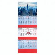 Календарь квартальный на 2023 г., 3 блока, 3 гребня, с бегунком, офсет, «NEW YORK», BRAUBERG