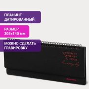 Планинг датированный 2024 305х140 мм, BRAUBERG «Chameleon», под кожу, черный/красный